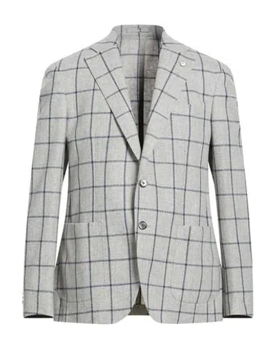 L.b.m 1911 L. B.m. 1911 Man Blazer Light Grey Size 46 Virgin Wool, Cashmere In Gray
