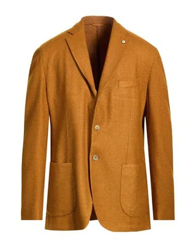 L.b.m 1911 L. B.m. 1911 Man Blazer Mandarin Size 50 Wool, Silk, Cashmere In Brown