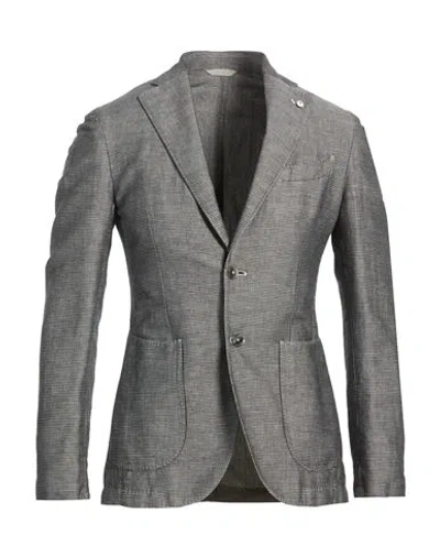 L.b.m 1911 L. B.m. 1911 Man Blazer Midnight Blue Size 36 Linen, Cotton In Gray