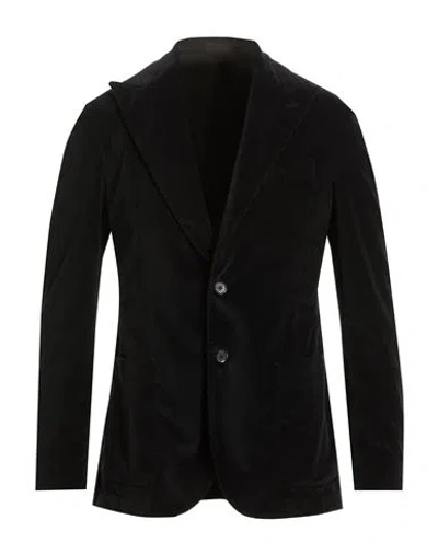 L.b.m 1911 L. B.m. 1911 Man Blazer Midnight Blue Size 38 Cotton, Lyocell, Polyester, Elastane In Black