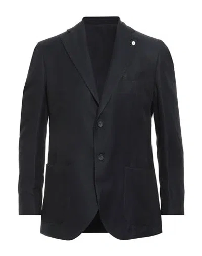 L.b.m 1911 L. B.m. 1911 Man Blazer Midnight Blue Size 42 Cotton, Linen In Black