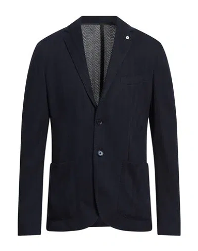 L.b.m 1911 L. B.m. 1911 Man Blazer Midnight Blue Size 44 Polyester, Viscose, Elastane In Blue