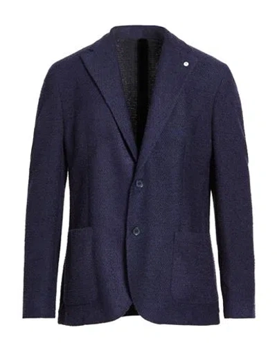 L.b.m 1911 L. B.m. 1911 Man Blazer Midnight Blue Size 44 Viscose, Wool, Polyester, Polyamide In Black