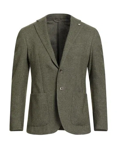 L.b.m 1911 L. B.m. 1911 Man Blazer Military Green Size 38 Virgin Wool, Cotton, Polyamide