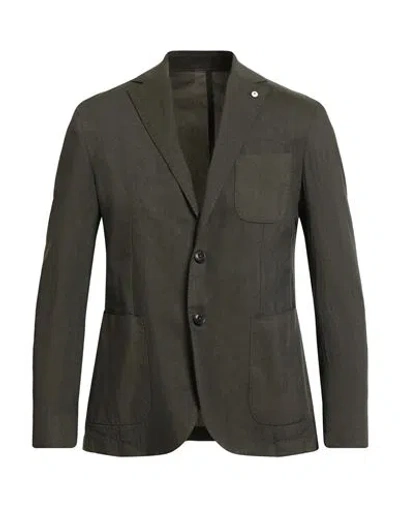 L.b.m 1911 L. B.m. 1911 Man Blazer Military Green Size 40 Linen, Polyamide