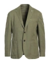 L.b.m 1911 L. B.m. 1911 Man Blazer Military Green Size 44 Cotton, Linen, Elastane In Green