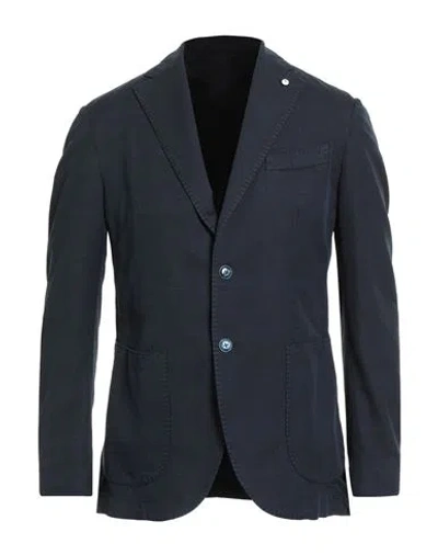 L.b.m 1911 L. B.m. 1911 Man Blazer Navy Size 38 Cotton, Linen, Mohair Wool In Blue