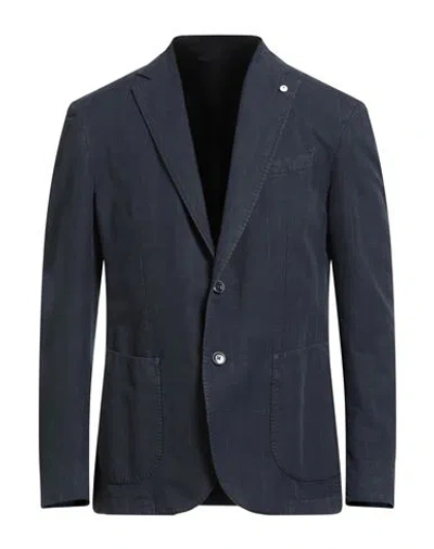 L.b.m 1911 L. B.m. 1911 Man Blazer Navy Size 40 Cotton, Linen, Polyamide In Blue