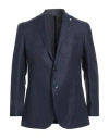L.b.m 1911 L. B.m. 1911 Man Blazer Navy Size 40 Linen, Wool In Blue