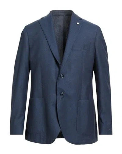 L.B.M 1911 L. B.M. 1911 MAN BLAZER NAVY SIZE 46 SILK, WOOL