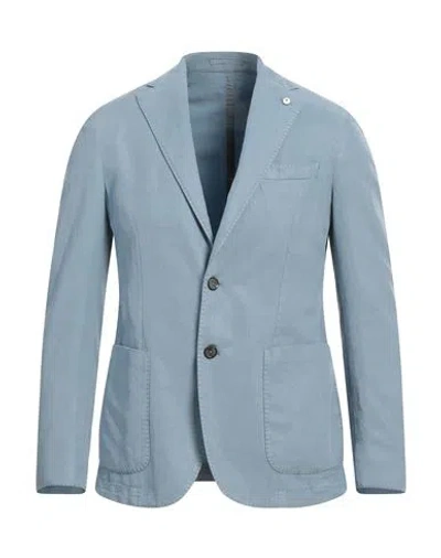 L.b.m 1911 L. B.m. 1911 Man Blazer Pastel Blue Size 40 Lyocell, Linen, Cotton, Polyester