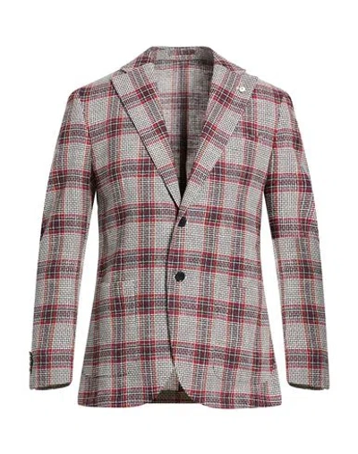 L.b.m 1911 L. B.m. 1911 Man Blazer Rust Size 36 Linen, Cotton In Multi