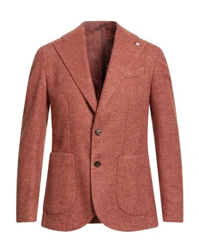 L.b.m 1911 L. B.m. 1911 Man Blazer Rust Size 44 Wool, Polyester In Red