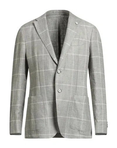 L.b.m 1911 L. B.m. 1911 Man Blazer Sage Green Size 40 Linen In Gray