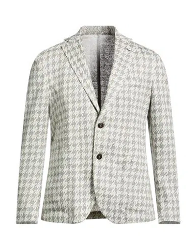 L.b.m 1911 L. B.m. 1911 Man Blazer Sage Green Size 42 Linen, Polyester In Gray