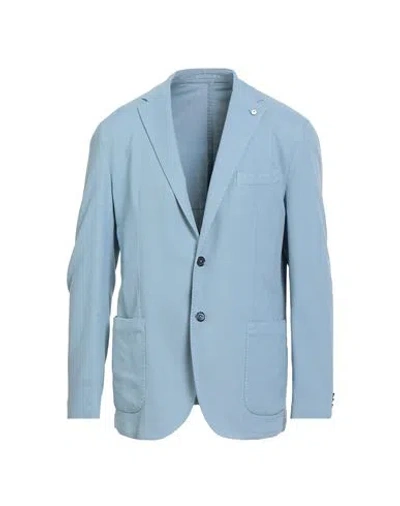 L.b.m 1911 L. B.m. 1911 Man Blazer Sky Blue Size 44 Lyocell, Cotton, Elastane
