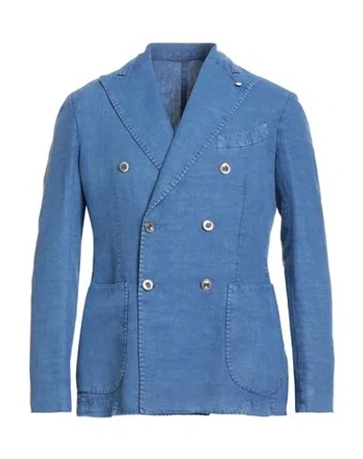 L.b.m 1911 L. B.m. 1911 Man Blazer Slate Blue Size 38 Linen