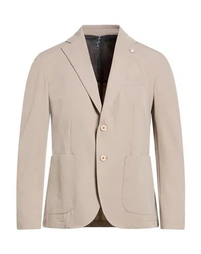 L.b.m 1911 L. B.m. 1911 Man Blazer Taupe Size 40 Polyamide, Elastane In Neutral