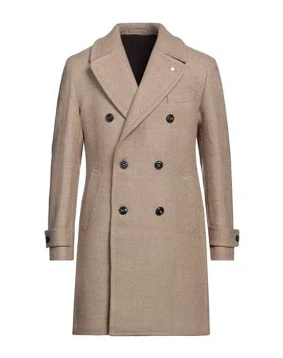 L.b.m 1911 L. B.m. 1911 Man Coat Camel Size 42 Virgin Wool In Beige