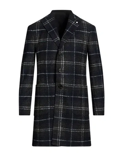 L.b.m 1911 L. B.m. 1911 Man Coat Midnight Blue Size 38 Polyester, Acrylic, Virgin Wool In Black