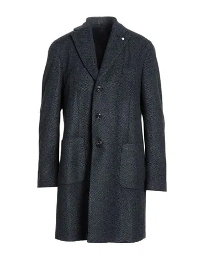 L.b.m 1911 L. B.m. 1911 Man Coat Midnight Blue Size 46 Polyester, Acrylic, Virgin Wool In Black