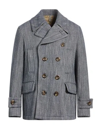 L.b.m 1911 L. B.m. 1911 Man Coat Navy Size 36 Cotton, Virgin Wool, Polyamide In Multi