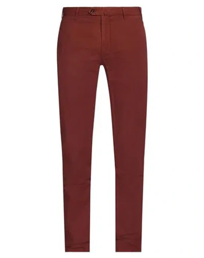 L.b.m 1911 L. B.m. 1911 Man Pants Rust Size 36 Cotton, Linen, Elastane In Red