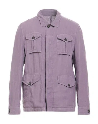 L.b.m 1911 L. B.m. 1911 Man Shirt Lilac Size 42 Linen In Purple