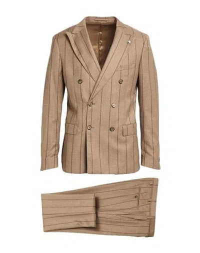L.b.m 1911 L. B.m. 1911 Man Suit Beige Size 40 Virgin Wool, Elastane In Sand