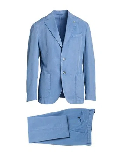 L.b.m 1911 L. B.m. 1911 Man Suit Pastel Blue Size 42 Lyocell, Linen, Cotton
