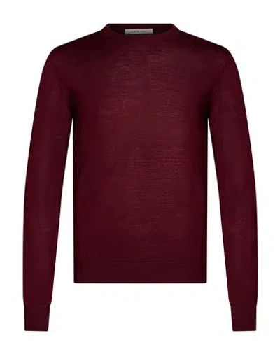 L.b.m 1911 L. B.m. 1911 Man Sweater Burgundy Size 38 Virgin Wool In Red