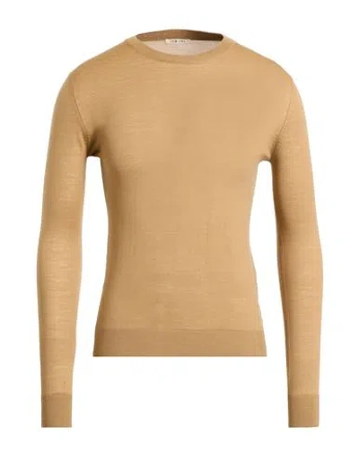 L.b.m 1911 L. B.m. 1911 Man Sweater Camel Size 36 Virgin Wool In Nude