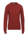 L.b.m 1911 L. B.m. 1911 Man Sweater Rust Size 42 Acrylic, Wool, Mohair Wool, Polyamide In Red