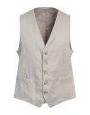 L.b.m 1911 L. B.m. 1911 Man Tailored Vest Beige Size 42 Linen, Cotton, Elastane