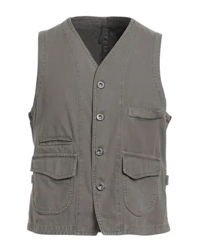 L.b.m 1911 L. B.m. 1911 Man Tailored Vest Brown Size 40 Cotton In Gray