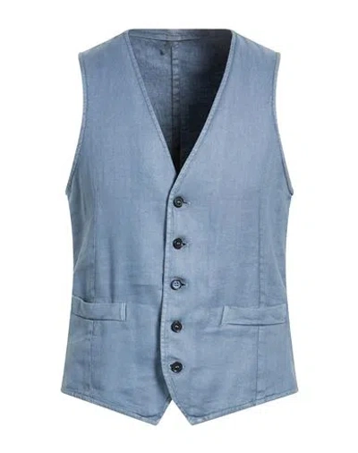 L.b.m 1911 L. B.m. 1911 Man Tailored Vest Light Blue Size 44 Linen, Cotton