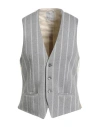 L.b.m 1911 L. B.m. 1911 Man Tailored Vest Light Grey Size 40 Cotton, Polyamide, Elastane In Gray