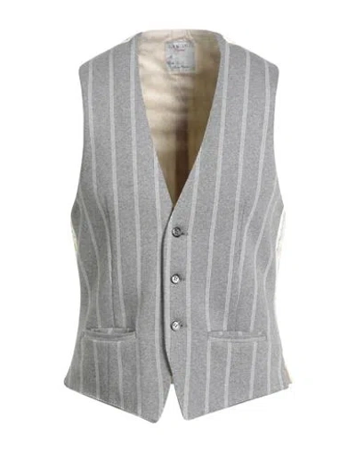 L.b.m 1911 L. B.m. 1911 Man Tailored Vest Light Grey Size 40 Cotton, Polyamide, Elastane In Gray