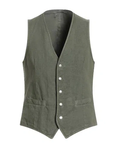 L.b.m 1911 L. B.m. 1911 Man Tailored Vest Military Green Size 46 Cotton, Linen