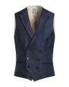 L.b.m 1911 L. B.m. 1911 Man Tailored Vest Navy Size 44 Virgin Wool, Linen In Blue