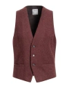 L.b.m 1911 L. B.m. 1911 Man Tailored Vest Rust Size 44 Wool, Linen In Burgundy