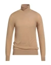 L.b.m 1911 L. B.m. 1911 Man Turtleneck Camel Size 44 Virgin Wool In Brown