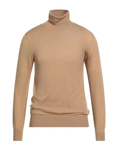 L.b.m 1911 L. B.m. 1911 Man Turtleneck Camel Size 44 Virgin Wool In Brown