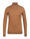 L.b.m 1911 L. B.m. 1911 Man Turtleneck Camel Size 46 Virgin Wool In Beige