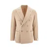 L.b.m 1911 L. B.m. 1911 Tailored Double-breated Twill Jacket In Beige