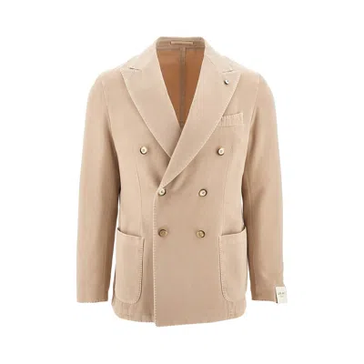 L.b.m 1911 L. B.m. 1911 Tailored Double-breated Twill Jacket In Beige