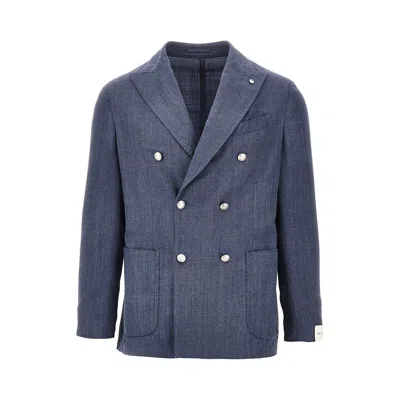 L.b.m 1911 L. B.m. 1911 'tom' Wool-blend Double-breasted Jacket In Blue