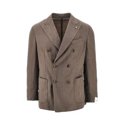 L.b.m 1911 Double-breasted Jacket In Brown
