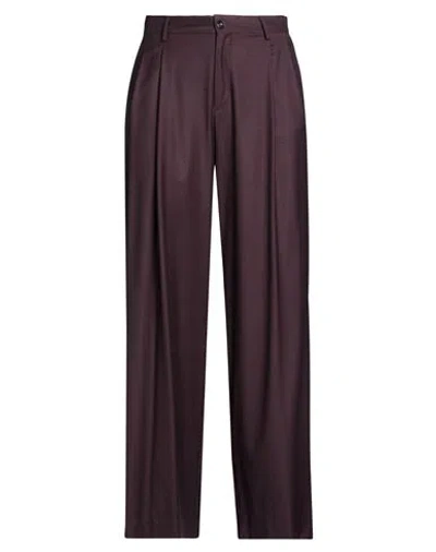 L.b.m 1911 L. B.m. 1911 Woman Pants Plum Size 8 Virgin Wool, Elastane In Purple