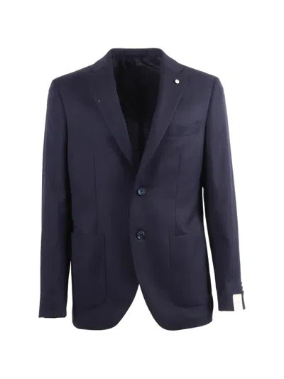 L.b.m 1911 Lapel-pin Single-breasted Blazer In Blue